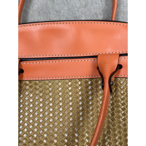 Dooney & Bourke Beacon Woven Domed Satchel Orange Brown - Picture 5 of 16